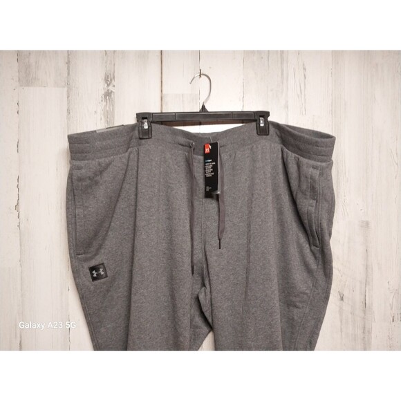 Under Armour Men's UA Rival Fleece Joggers 5XL Gray Tapered Leg Athleisure - Picture 3 of 9
